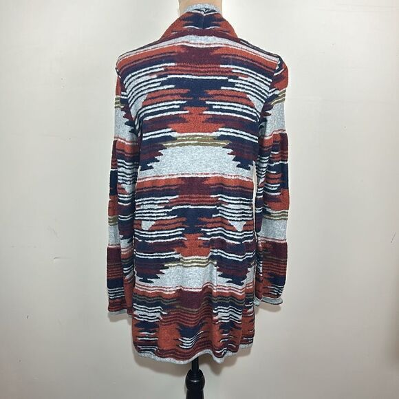 (3/$15) Lucky Brand Aztec print long cardigan sweater size small - Picture 4 of 11